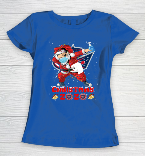 Columbus Blue Jackets Funny Santa Claus Dabbing Christmas 2020 NHL Women's T-Shirt 8