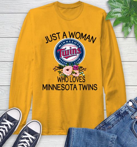 MLB Just A Woman Who Loves Minnesota Twins Baseball Sports Long Sleeve T-Shirt 2