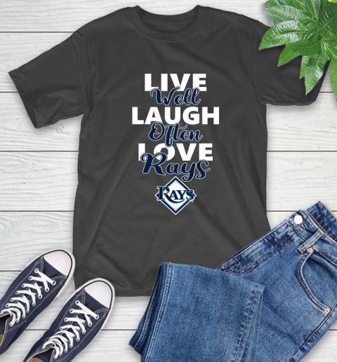 MLB Baseball Tampa Bay Rays Live Well Laugh Often Love Shirt T-Shirt