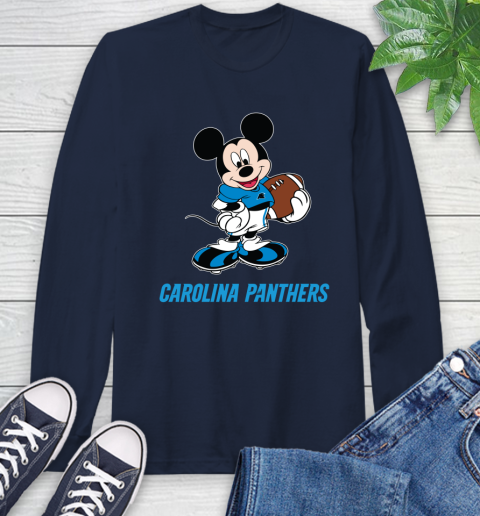 NFL Football Carolina Panthers Cheerful Mickey Mouse Shirt Long Sleeve T-Shirt 4