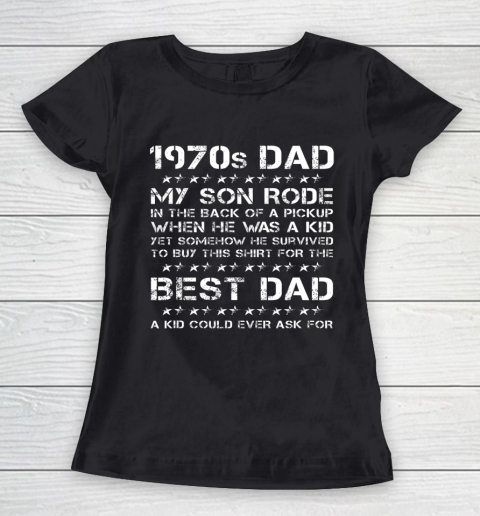 Funny 1970s Dad Boy Dad And Son Father's Day Women's T-Shirt