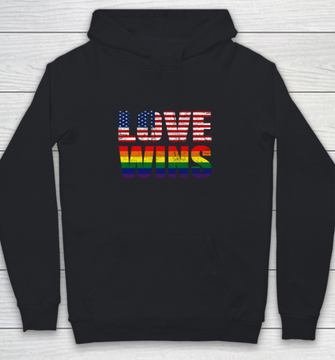 Love Wins USA Flag LGBT Youth Hoodie