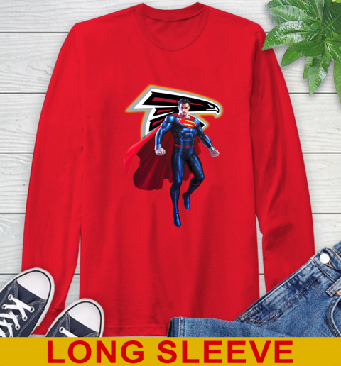 NFL Superman DC Sports Football Atlanta Falcons Long Sleeve T-Shirt 10
