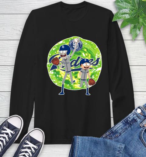 MLB San Diego Padres Rick And Morty Baseball Sports Long Sleeve T-Shirt 2