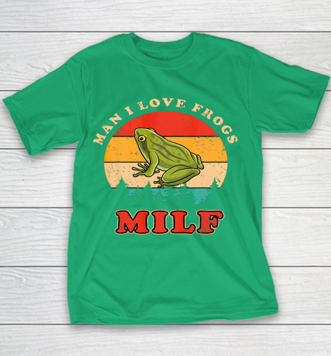 MILF Man I Love Frogs Funny Retro Frog Youth T-Shirt 3