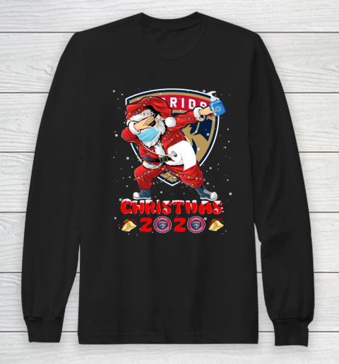 Florida Panthers Funny Santa Claus Dabbing Christmas 2020 NHL Long Sleeve T-Shirt
