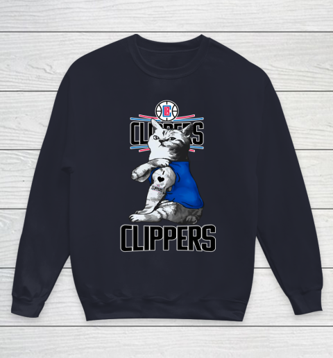NBA Basketball My Cat Loves LA Clippers Youth Sweatshirt 2