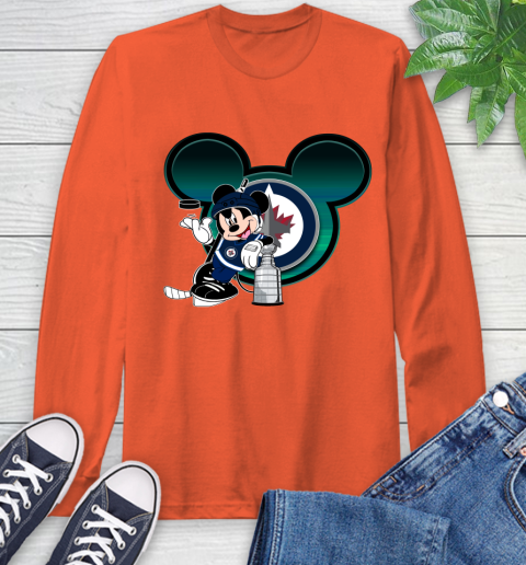 NHL Winnipeg Jets Stanley Cup Mickey Mouse Disney Hockey T Shirt Long Sleeve T-Shirt 5