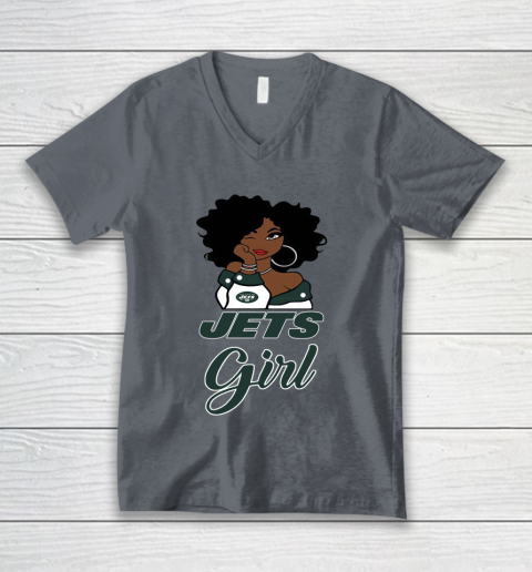 New York Jets Girl NFL V-Neck T-Shirt 5