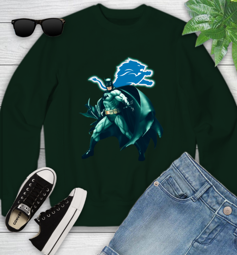 NFL Batman Football Sports Detroit Lions Youth Sweatshirt 10