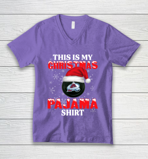 Colorado Avalanche This Is My Christmas Pajama Shirt NHL V-Neck T-Shirt 8