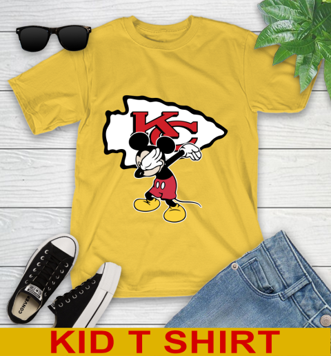 Kansas City Chiefs NFL Football Dabbing Mickey Disney Sports Youth T-Shirt 8