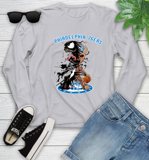 NBA Philadelphia 76ers Basketball Venom Groot Guardians Of The Galaxy Youth Long Sleeve 5