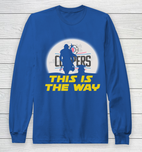 LA Clippers NBA Basketball Star Wars Yoda And Mandalorian This Is The Way Long Sleeve T-Shirt 6