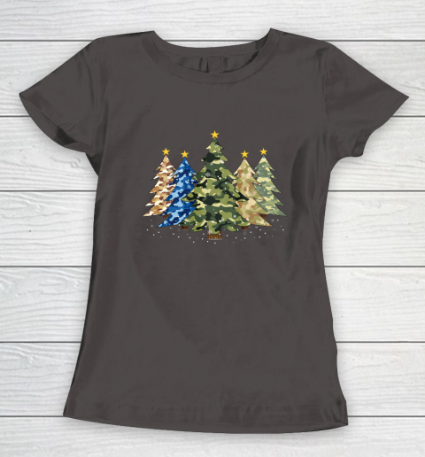 Camo Print Christmas Trees with Camouflage Print Xmas Women's T-Shirt 7