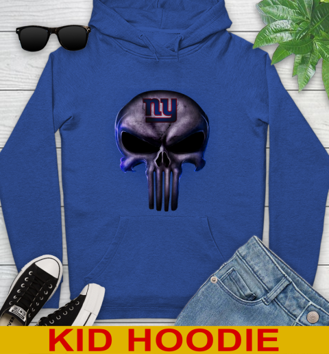 New York Giants NFL Football Punisher Skull Sports Youth Hoodie 10