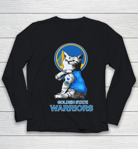 NBA Basketball My Cat Loves Golden State Warriors Youth Long Sleeve
