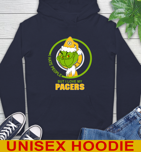 Indiana Pacers NBA Christmas Grinch I Hate People But I Love My Favorite Basketball Team Hoodie 4