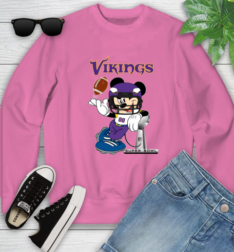 NFL Minnesota Vikings Mickey Mouse Disney Super Bowl Football T Shirt Youth Sweatshirt 7