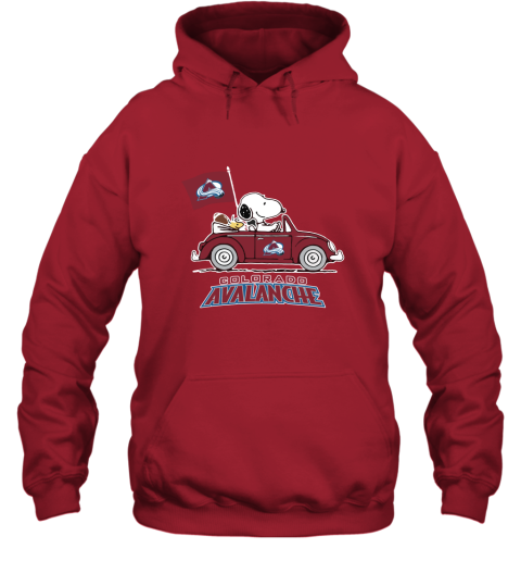 Snoopy And Woodstock Ride The Colorado Avalanche Car NHL Hoodie