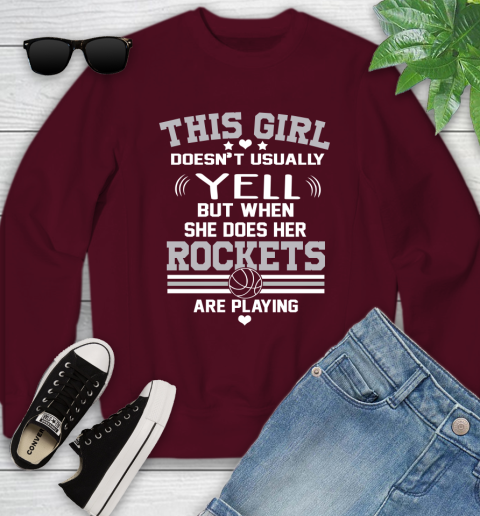 Houston Rockets NBA Basketball I Yell When My Team Is Playing Youth Sweatshirt 4