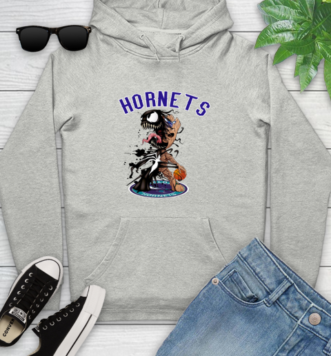 NBA Charlotte Hornets Basketball Venom Groot Guardians Of The Galaxy Youth Hoodie