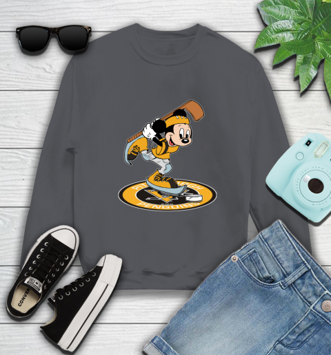 NHL Hockey Pittsburgh Penguins Cheerful Mickey Disney Shirt Sweatshirt 6