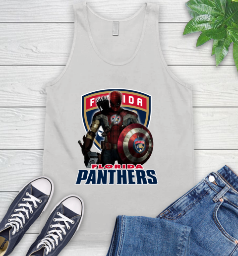 NHL Captain America Thor Spider Man Hawkeye Avengers Endgame Hockey Florida Panthers Tank Top