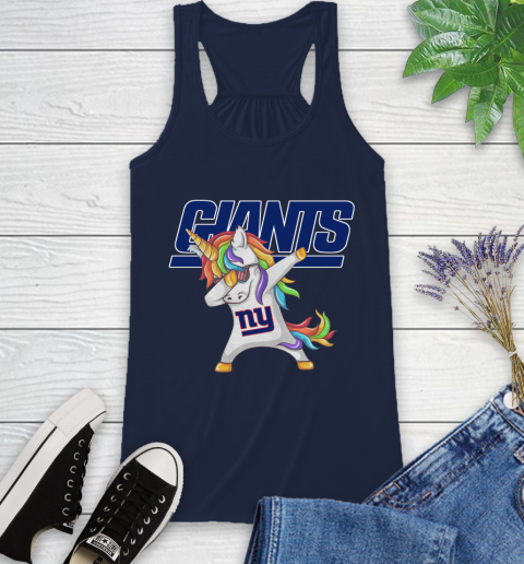 New York Giants NFL Football Funny Unicorn Dabbing Sports Racerback Tank 12