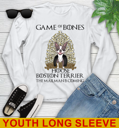 Game of bones house boston terrier dog the mailman is coming tshirt 102