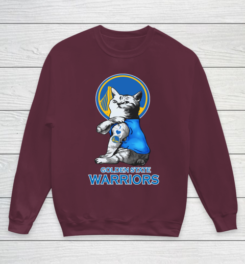 NBA Basketball My Cat Loves Golden State Warriors Youth Sweatshirt 4