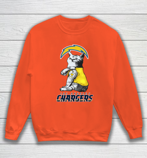 NFL Football My Cat Loves Los Angeles Chargers Sweatshirt 3