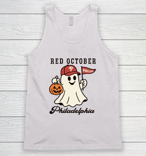 Red October Philadelphia Phillies Halloween Ghost Tank Top
