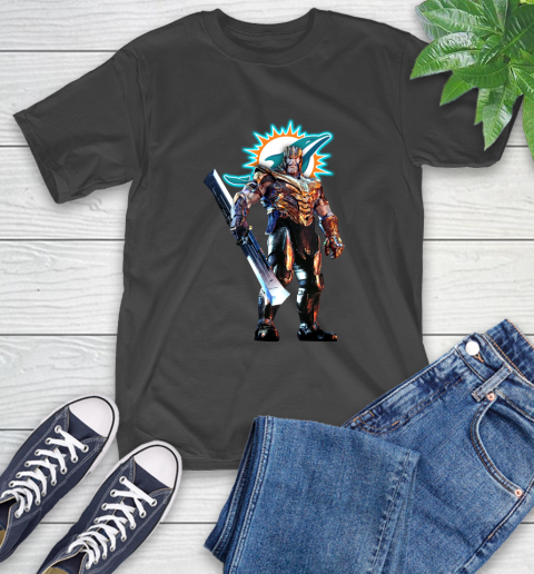 NFL Thanos Gauntlet Avengers Endgame Football Miami Dolphins T-Shirt 2
