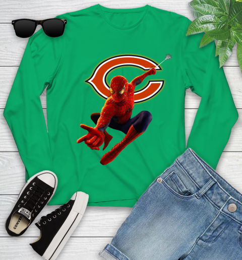 NFL Spider Man Avengers Endgame Football Chicago Bears Youth Long Sleeve 6