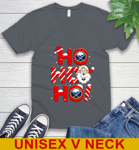 Buffalo Sabres NHL Hockey Ho Ho Ho Santa Claus Merry Christmas Shirt V-Neck T-Shirt 4
