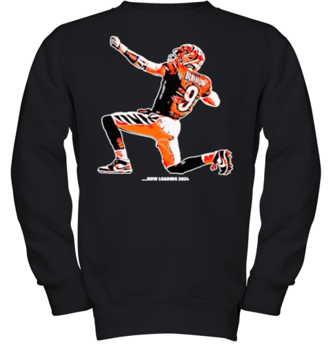 Joe Burrow 9 Cincinnati Bengals Now Loading 2024 Youth Sweatshirt
