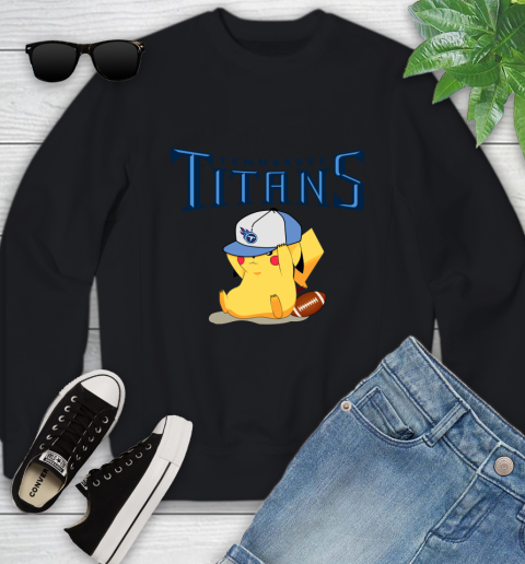 NFL Pikachu Football Tennessee Titans Youth Sweatshirt 2