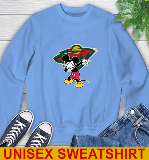 Minnesota Wild NHL Hockey Dabbing Mickey Disney Sports Sweatshirt 11