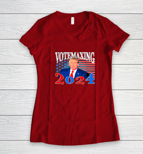 VoteMaxxing 2024 Women's V-Neck T-Shirt 6
