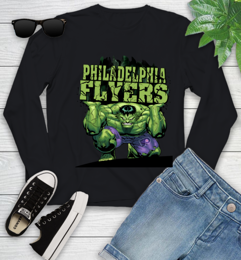 Philadelphia Flyers NHL Hockey Incredible Hulk Marvel Avengers Sports Youth Long Sleeve 2