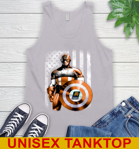 Phoenix Suns NBA Basketball Captain America Marvel Avengers American Flag Shirt Tank Top 3