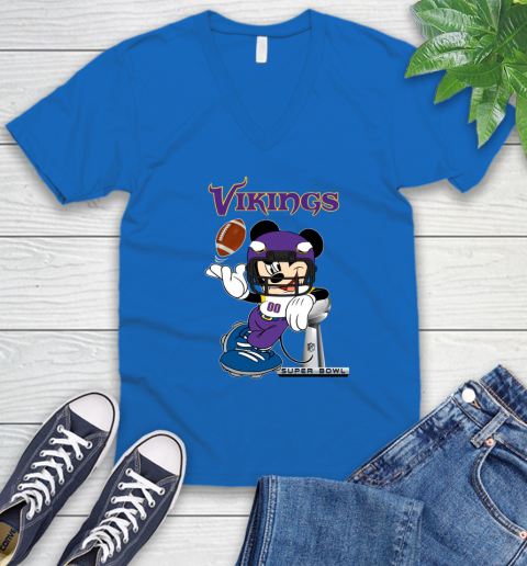 NFL Minnesota Vikings Mickey Mouse Disney Super Bowl Football T Shirt V-Neck T-Shirt 6