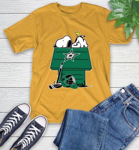 Dallas Stars NHL Hockey Snoopy Woodstock The Peanuts Movie T-Shirt 3