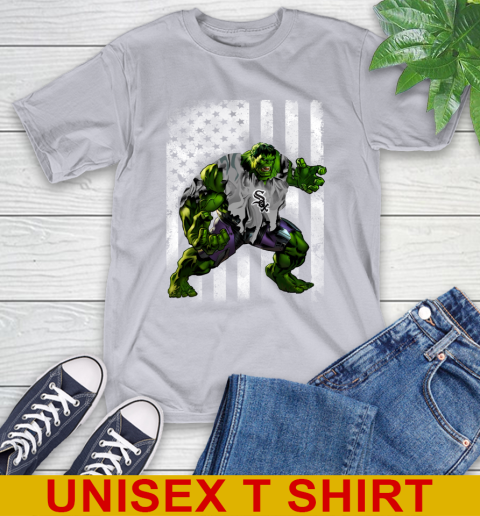 Chicago White Sox Hulk Marvel Avengers MLB Baseball American Flag T-Shirt 5