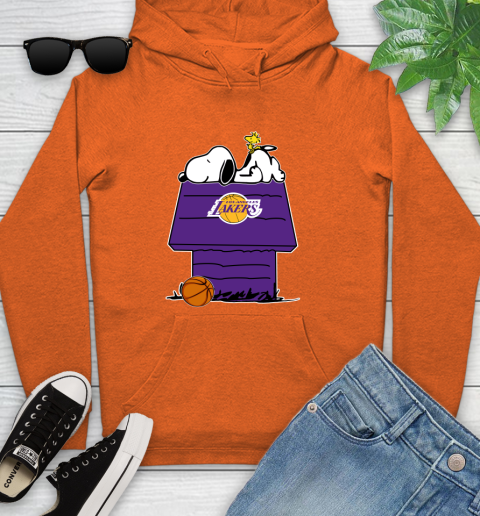 Los Angeles Lakers NBA Basketball Snoopy Woodstock The Peanuts Movie Youth Hoodie 5