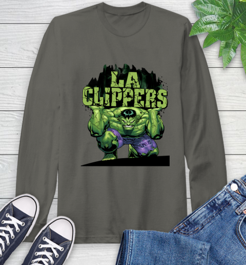 LA Clippers NBA Basketball Incredible Hulk Marvel Avengers Sports Long Sleeve T-Shirt 8