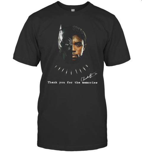 Black Panther Chadwick Boseman 1977 2020 Thank You For The Memories Signature T-Shirt