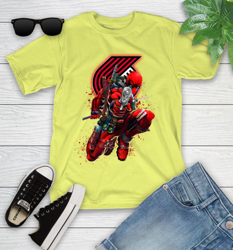 NBA Deadpool Marvel Comics Sports Basketball Portland Trail Blazers Youth T-Shirt 8