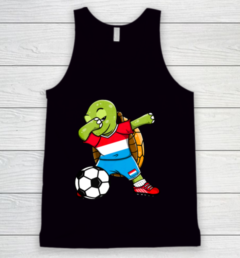 Dabbing Turtle Luxembourg Soccer Fans Jersey Flag Football Tank Top